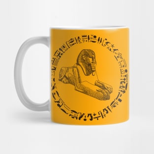 Brown Ancient sphinx statue with hieroglyphics Mug